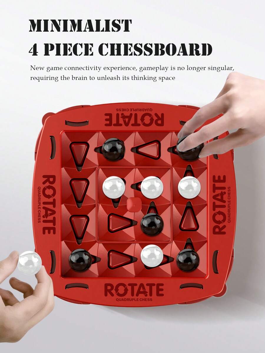 四連棋旋轉版雙人戰斗棋盤遊戲父母與子女互動思考邏輯訓練教育玩具，男女孩女士3歲以上禮品（部分零件隨機顏色） - 紅色 - 查看 1
