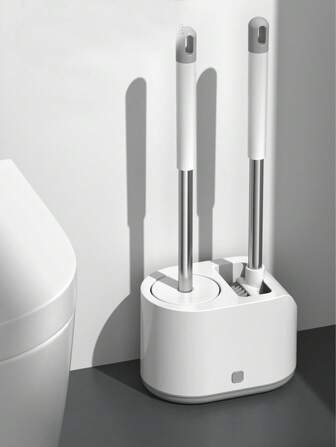 1set Silicone Wall Mounted Toilet Cleaning Brush, Modernist Long Handle Toilet Brush For Home Bathroom Decor Fall Decor