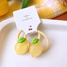 10pcs/Set Girls Kids Cute Cartoon Fruit Hair Scrunchies, Baby High Elastic Soft Ponytail Hair Ties Hair Accessories