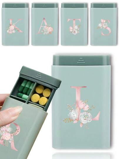1pc Portable Pill Box For Travel 6 Grids Mini Pills Organizer For Women Men Pill Box For Tablet Moisture-Proof Medicine And Vitamins Container Dispenser Organizer Travel Home Camping Outdoor Hunting Medicines Pink 26 Initial Letter Pill Case Pill Container First Aid Kit Medical Bag Travel Accessories Dorm Essentials