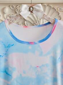 Tie-Dye Print Casual Round Neck Bodycon Dress