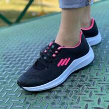 Women Wedge Sneakers - 玫紅色 - 查看 1