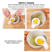 Separador de yema de huevo, separador de clara de huevo, fácil de usar, separador de clara de huevo y yema para hornear herramienta de cocina,1 Paquete De Colador De Huevo Separador De Clara De Huevo, Un Paquete De Color Aleatorio Separador De Yema Y Proteína De Huevo Para Cocina Y Horneado - Blanco - Ver 4