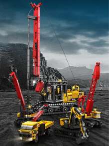 HUIQIBAO TOYS 884PCS 4in1 Engineering Car Piling Machine Rotary Drilling Rig Building Blocks Crawler Crane Excavator Model Bricks City Construction Toys For Children - Multicolor - View 2