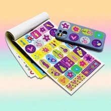 Libro de stickers de accesorios encantadores para niña DIY (1 libro, 6 páginas) - Multicolor - Ver 6