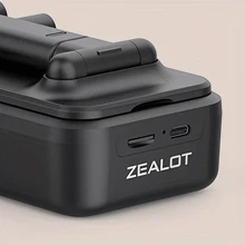 ZEALOT Z7 10W 无线音箱，带手机支架，便携式户外低音炮，无线音箱，支持双设备配对，立体声扬声器，增强低音效果。配备充电线，兼容 TF-USB 卡插入，可连接手机/平板电脑/电视。适用于家庭、汽车、户外活动和露营。 - 黑色 - 查看 5