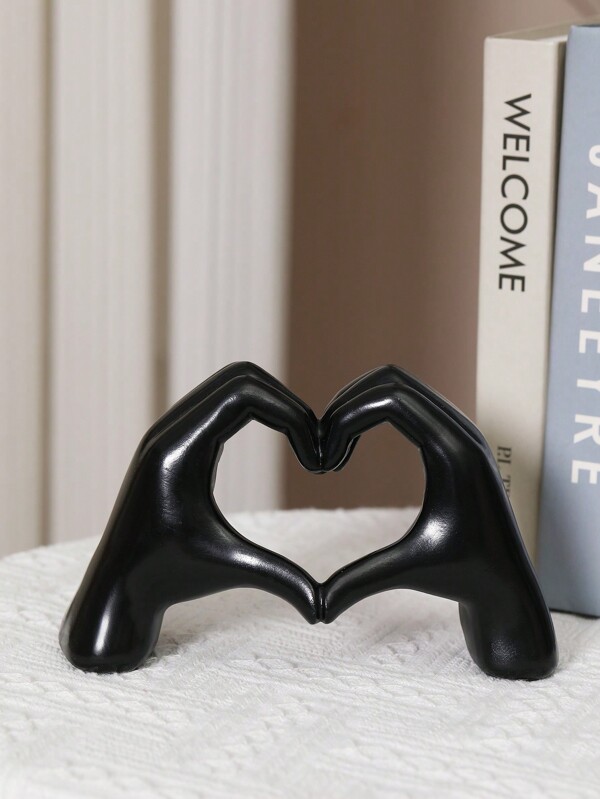 1pc Love Gesture Decoration, Heart Finger Statue Modern Art Sculpture Personalized Hand Decor, Creative Wedding Table Centerpiece, Valentine's Day & New Year Gift Birthday Gifts Graduation