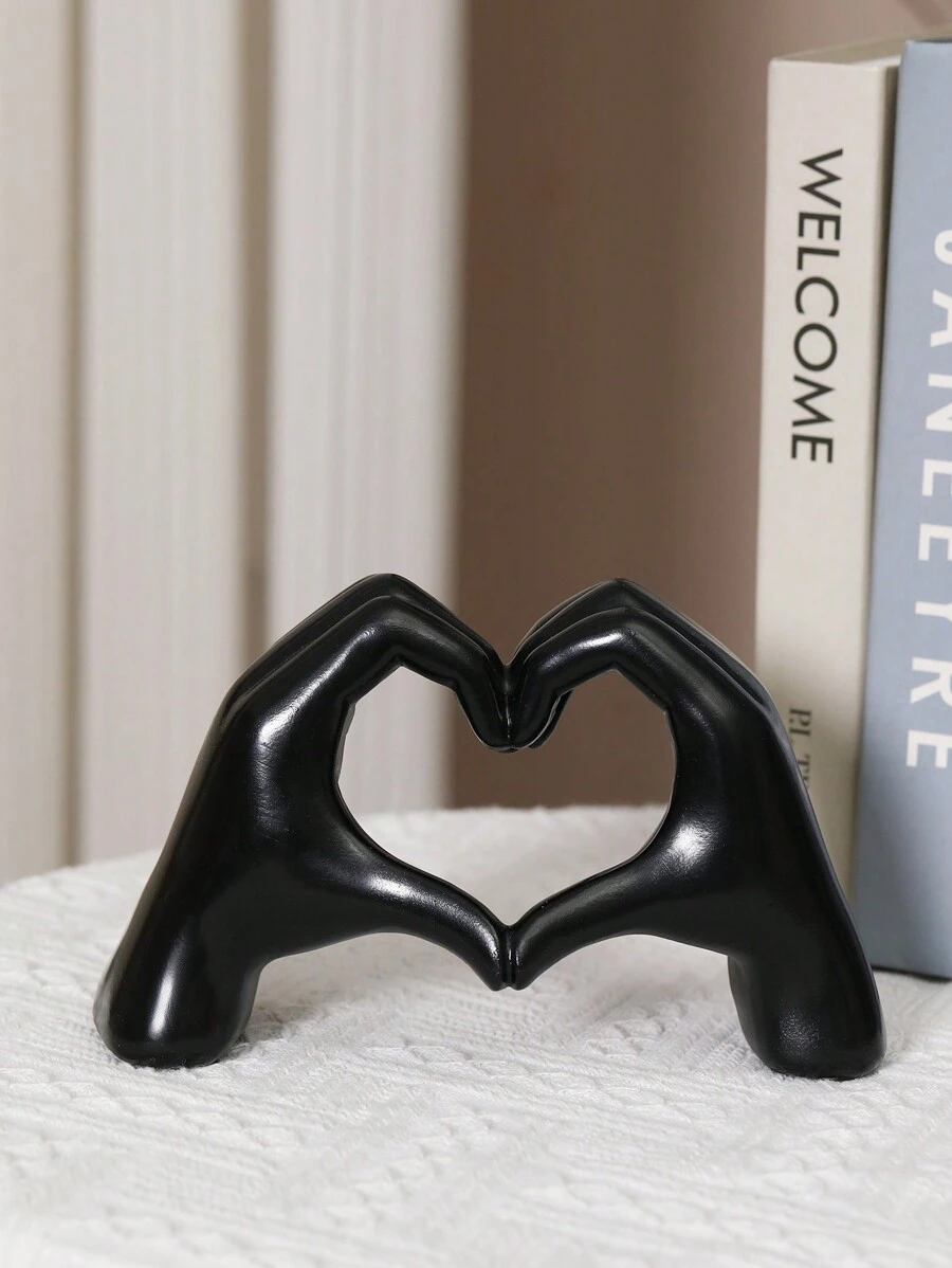 1pc Đồ trang trí cử chỉ tình yêu, Tượng ngón tay trái tim Nghệ thuật điêu khắc hiện đại Trang trí bàn tay cá nhân, Đồ trang trí trung tâm bàn cưới sáng tạo, Quà tặng ngày lễ tình nhân và năm mới