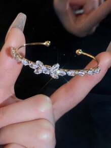 Một chiếc vòng tay Cubic Zirconia hình nơ hở ngày lễ tình nhân, mẹ, mẹ, ngày của mẹ, quà tặng - nơ - Xem 7
