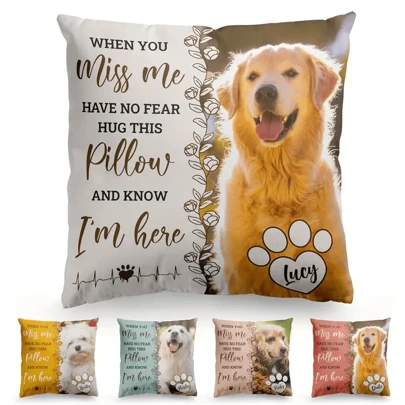 Custom Pet Photo Memorial Throw Pillow, Loss Of Dog Sympathy Gift, Personalized Pet Memorial Pillow Cover, Christmas Memorial Gifts, Dog Pillows, Cat, Dog Memorial Gifts For Loss Of Dog Cute, Love Unique, Custom, Personalized Ideal Gifts For Him Her, Boyfriend, Girlfriend, Dad, Mom, Friends, Family, Pets For Anniversaries, For Valentine's Day, For Birthdays, For Mother's Day,Xmas Decoration,Living Room Washable,Sofa Bed