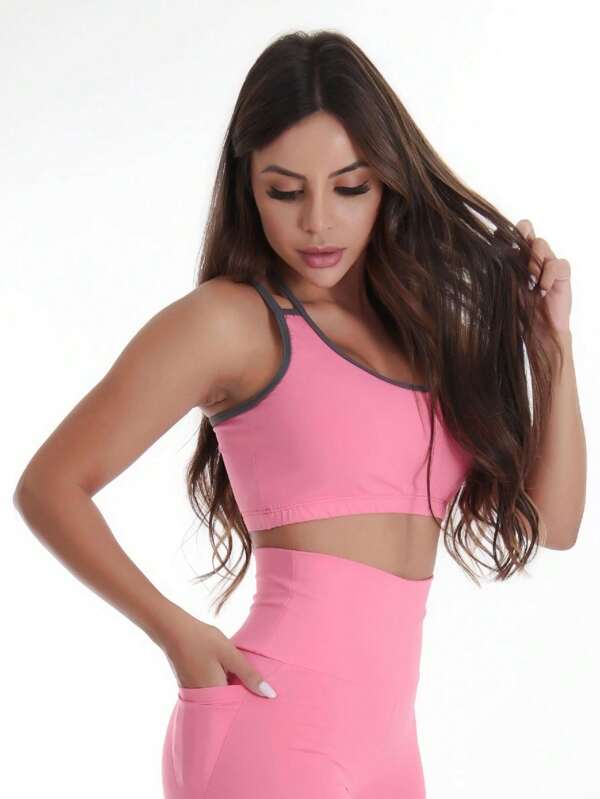 Top Fitness Poliamida Tela nas Costas