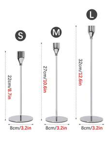 1pc Multi-Size Iron Circular Base Goblet Shaped Candlestick, Nordic Luxury Style Multi-Purpose Centerpiece For Dining Table, Suitable For Holiday, Anniversary, Birthday Party, Dinner Table Decor - Multicolor - View 6