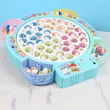 Magnetic Fishing Toy, Fish And Fishing Pole With Magnets, Music Rotation Fishing Game, Children Party Game Toy,Girls Toys,Magnetic Fish Game,Jeu Aimant