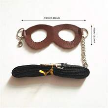 Correa de pecho para hámster y ardilla para mascotas pequeñas, correa de tracción con cuerda para marsupiales del azúcar para actividades al aire libre y antipérdida a prueba de viento para mascotas pequeñas - Café integral - Ver 6