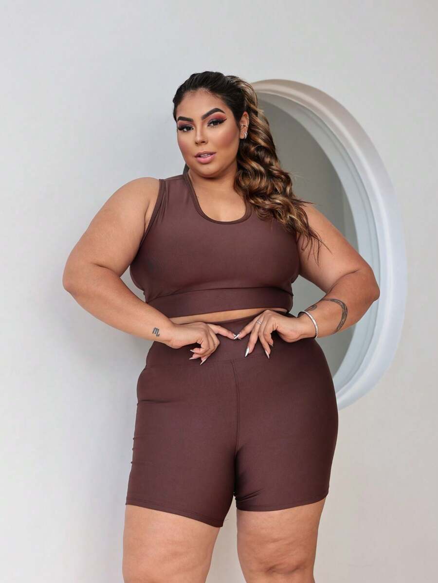 SHOWOFF Women Sports Sets - Óxido marrón - Ver 1