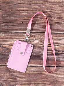 Gầy Ví Tối giản Thẻ tín dụng Giá đỡ Id Kẹp huy hiệu Với dây kéo Và Có thể tháo rời Dây buộc - Nhiều màu - Xem 6