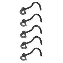 5 Stücke Nasenstecker-set Aus 316l Edelstahl Mit Cut Out Herz Für Frauen Und Mädchen, Hypoallergener Nasenstift Mit Schraube Für Den Körper, Piercingschmuck, Geeignet Für Das Tägliche Tragen Auf Partys