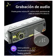 Auto Estereo Coche Reproductor Mp3 Radio Con Bt Aux Sd Doble-USB Control Volante 7 Colores RF2225 - Negro - Ver 5
