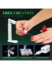 全指甲凝膠專用收納式迷你UV LED指甲烘乾機，快速乾燥USB指甲藝術工具，家用旅行禮物必備品 - 藍色 - 查看 4