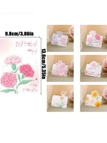 1套/6張，母親節祝福卡，花束留言卡，花店烘焙禮品卡，給媽媽的驚喜卡 - 彩色 - 查看 2
