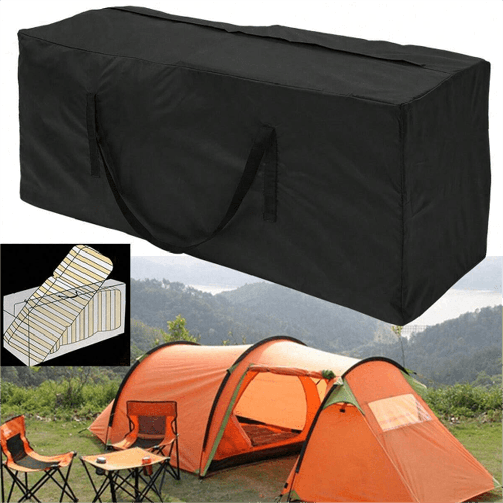 1PC Furniture Storage Bag, Dustproof Bag, Terrace And Outdoor Cushion Storage Bag - Waterproof Protective Bag With Handle And Zipper, Used For Garden Cushions, Outdoor Garden Furniture Cushion Storage Bag, Large Capacity Storage Bag, Sun Proof And Tear Resistant Oxford Cloth Furniture Storage Bag (Black)