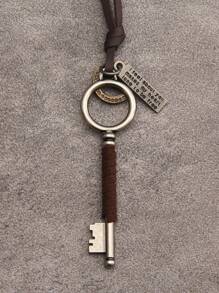 1 pieza Collar con colgante de punta de flecha de aleación y con cuerda trenzada para hombres, regalo del Día de San Valentín - Estilo de flecha - Ver 14