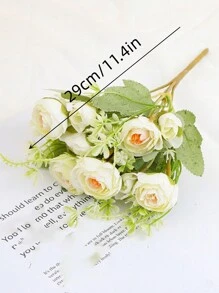 1pc Realistic Multi-Head Artificial Rose Bouquet, Colorful Lifelike Home Decor Suitable For Living Room, Daily Life