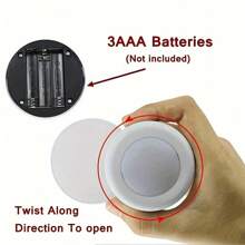 3pcs/6pcs LED Round Lights, Wireless Battery Powered With Remote Control, Magnetic Stick-On Lamps, Suitable For Hallway, Bathroom, Bedroom, Kitchen, Cabinet, Stairs And Other Home Decor - Hockey Light - View 4