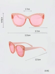 4pcs Kids PC Oval-Arrow Cat Eye Fashion Glasses Set For Outing And Decoration - Multicolor - View 5