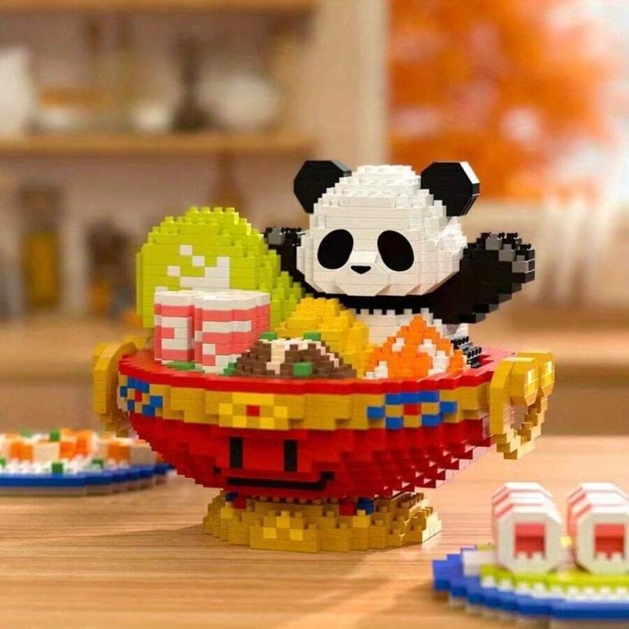 1 Set de Adorables Juguetes de Botella de Rompecabezas de Ensamblaje a Presión con Forma de Criatura de Mascota Panda, Diamante de Olla Caliente, Adecuado para Volver a la Escuela, Año Nuevo, Pascua, San Valentín, Cumpleaños, Regalos Festivos