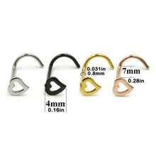 5 Stücke Nasenstecker-set Aus 316l Edelstahl Mit Cut Out Herz Für Frauen Und Mädchen, Hypoallergener Nasenstift Mit Schraube Für Den Körper, Piercingschmuck, Geeignet Für Das Tägliche Tragen Auf Partys