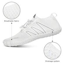 Men Plus Size Five Toes Breathable Anti-Slip Water Shoes, Quick Dry Swimming Shoes, Multi-Purpose Quiet Yoga Shoes, Fitness Sports Shoes, Outdoor Beach Shoes - White - View 4