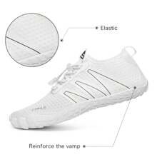 Men Plus Size Five Toes Breathable Anti-Slip Water Shoes, Quick Dry Swimming Shoes, Multi-Purpose Quiet Yoga Shoes, Fitness Sports Shoes, Outdoor Beach Shoes - White - View 7
