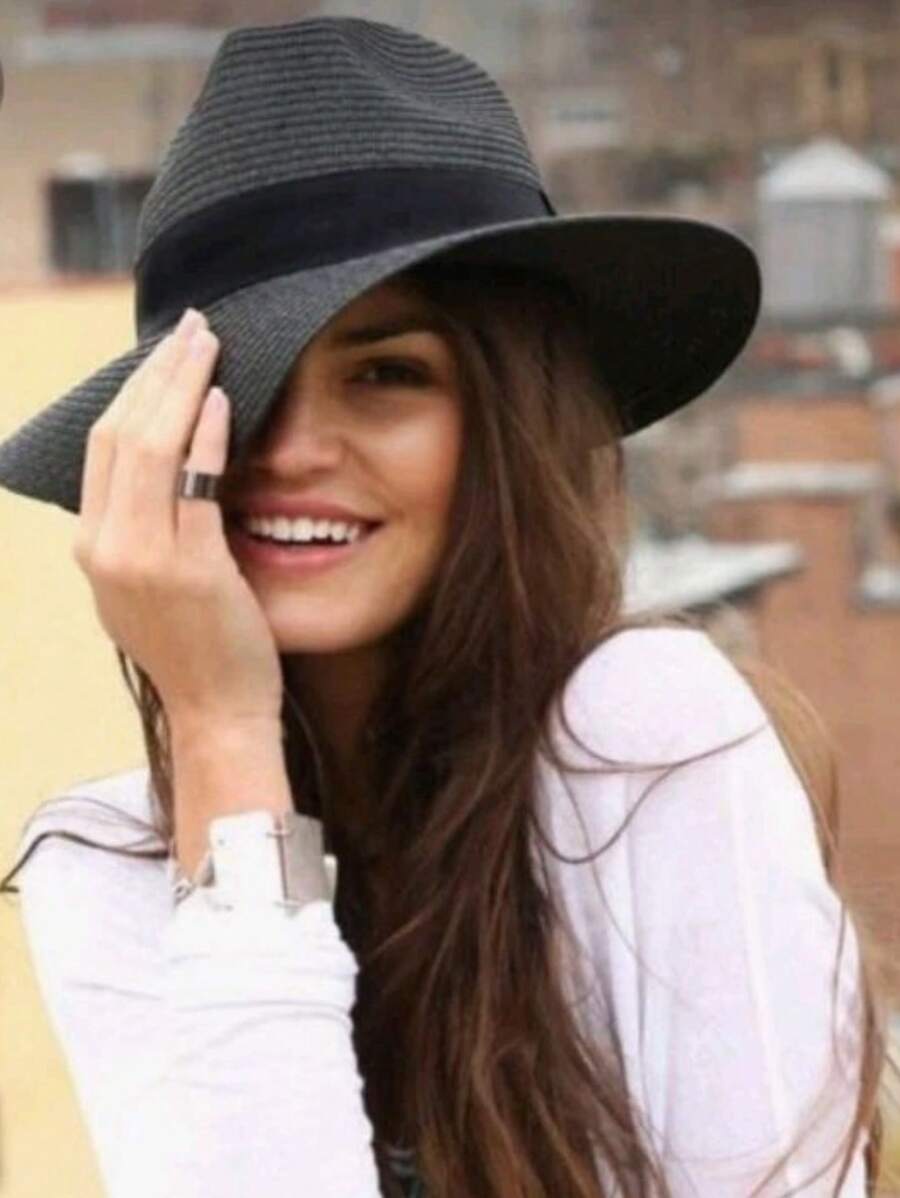 Men Fedora Hat - Negro - Ver 1