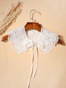 1pc Women Fashion Palace-Style Retro Floral Embroidered Detachable Collar For Dating Party Outfits Accessories Women - Black and White - View 7