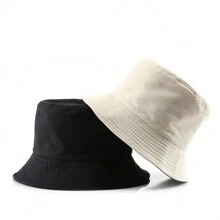 Korean Style Reversible Bucket Hat For All Seasons, Unisex Dual Layered Fabric Sun Hat - Double Sided Fisherman Hat - View 4