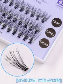 60 rosas de fusión en caliente autoadhesivas de piel artificial mezcladas largas en una caja para uso diario o fiesta,pestañas pestans extensiones de pestañas - Negro - Ver 2