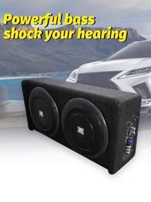 1pc Bemines Tc-0802 Black High Fidelity Subwoofer, Trapezoidal Passive Subwoofer, Dual Speakers Car Speaker, 8-Inch High Power Sound Quality Car Speaker, Suitable For All Cars - Black - View 2