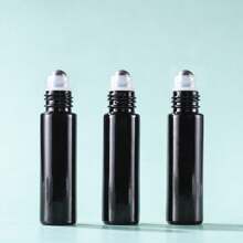 5pcs 10ml Rollerball Bottles For Perfume & Essential Oil, Black Glass Cosmetic Bottle For Travel And Portability - Black - View 5