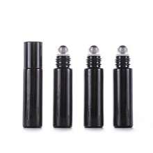 5pcs 10ml Rollerball Bottles For Perfume & Essential Oil, Black Glass Cosmetic Bottle For Travel And Portability - Black - View 9