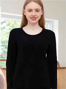 Women Thermal Underwear Tops - Black - View 3