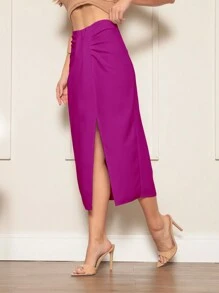 Women Skirts - Màu đỏ tím - Xem 5