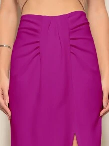 Women Skirts - Màu đỏ tím - Xem 3