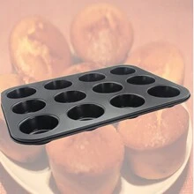 1pc Cake Mold For Home Use 6 Or 12 Holes For Baking In Oven Commercial Mini Muffin Cupcake Baking Tray - Grey - View 6
