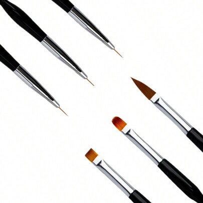 Kit 3 Pinceis 2 Pontas Unhas Gel Acrigel Tips Molde F Decoração Manicure Nail Art Pó Acrílico Língua de Gato Ponta Fina Reta