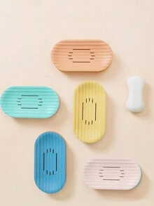 1pc Double-Layer Plastic Soap Box With Drainage Hole, Portable Soap Holder, Suitable For Shower, Bathroom, Kitchen - Green - View 8