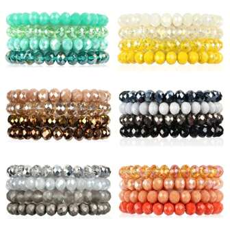 4pcs/Set Elegant Bohemian Style Crystal Beaded Bracelet For Women - Multifunctional, Comfortable And Suitable For Daily Wear In All Seasons And Shining.