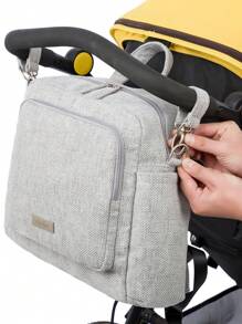 SOBOBA Mochila de maternidad de gran capacidad de lino que puede ser colocada en el cochecito del bebé