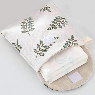 1 قطعة حقيبة تخزين للفوط الصحية من القماش غير المنسوج للسفر، حقيبة مكياج، حقيبة مستحضرات تجميل، منظم للعطلة، حقيبة تخزين مكياج سعة كبيرة، لأحمر الشفاه، الفرش، العناية بالبشرة، الهاتف المحمول، العملات، العناصر الصغيرة، للاستخدام المنزلي، الهدية، العطلة، والأعياد هالوين وعيد الميلاد، استخدام متعدد الوظائف بطابع بوهيمي