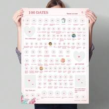 100 Movies Scratch Off Poster - Top Films Of All Time Bucket List (16.5" X 23.4") - 100 Dates Ideas (White) - View 4